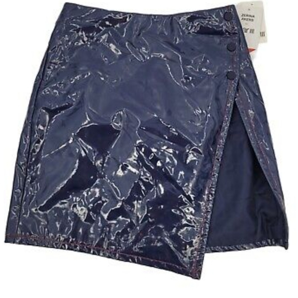 Zerina Akers for Bar 3 Faux Leather Wrap Skirt